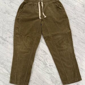 Elwood Men’s Olive Corduroy Pants Drawstring Elastic Waist Size Medium